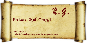 Matos Gyöngyi névjegykártya